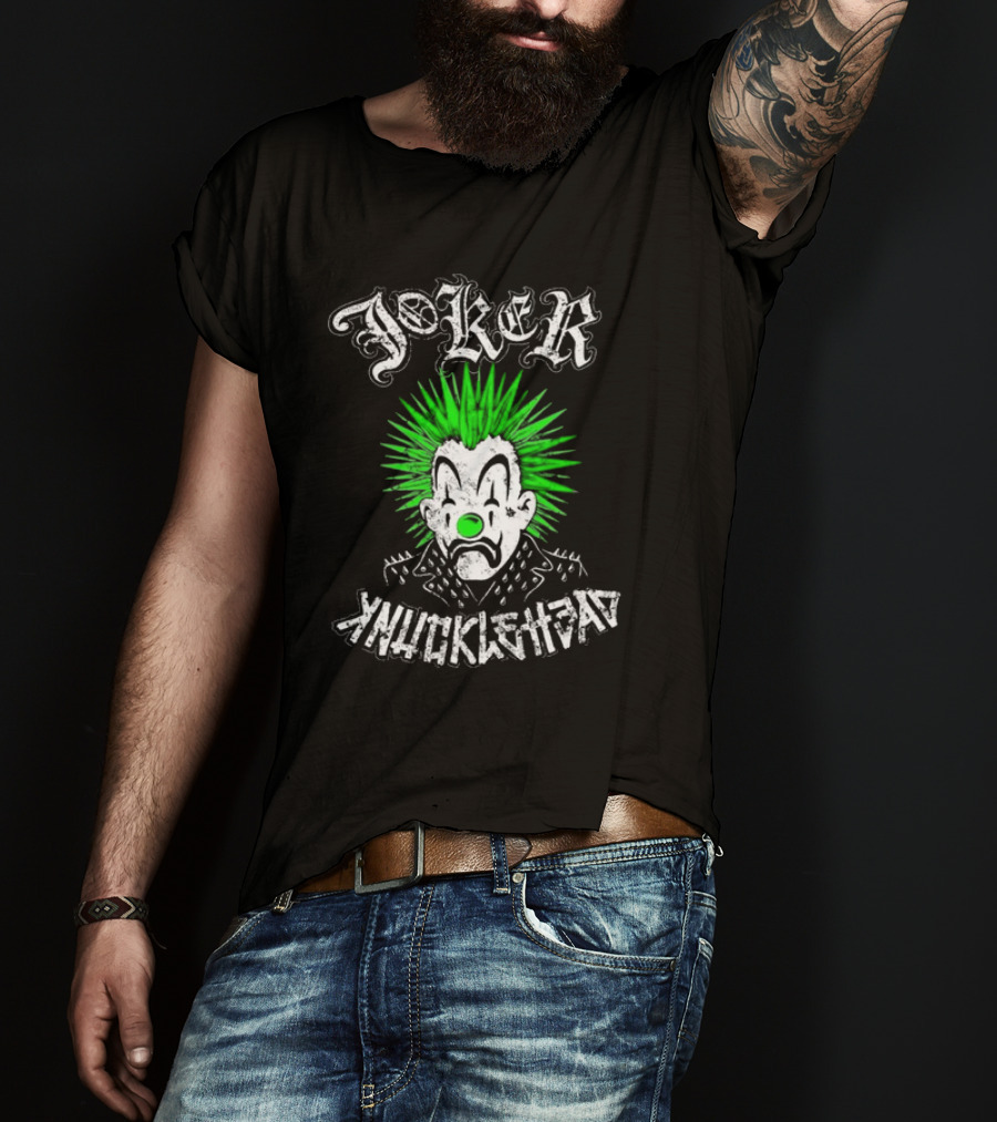 Joker Knucklehead Punk Clown Green Mohawk T-Shirt