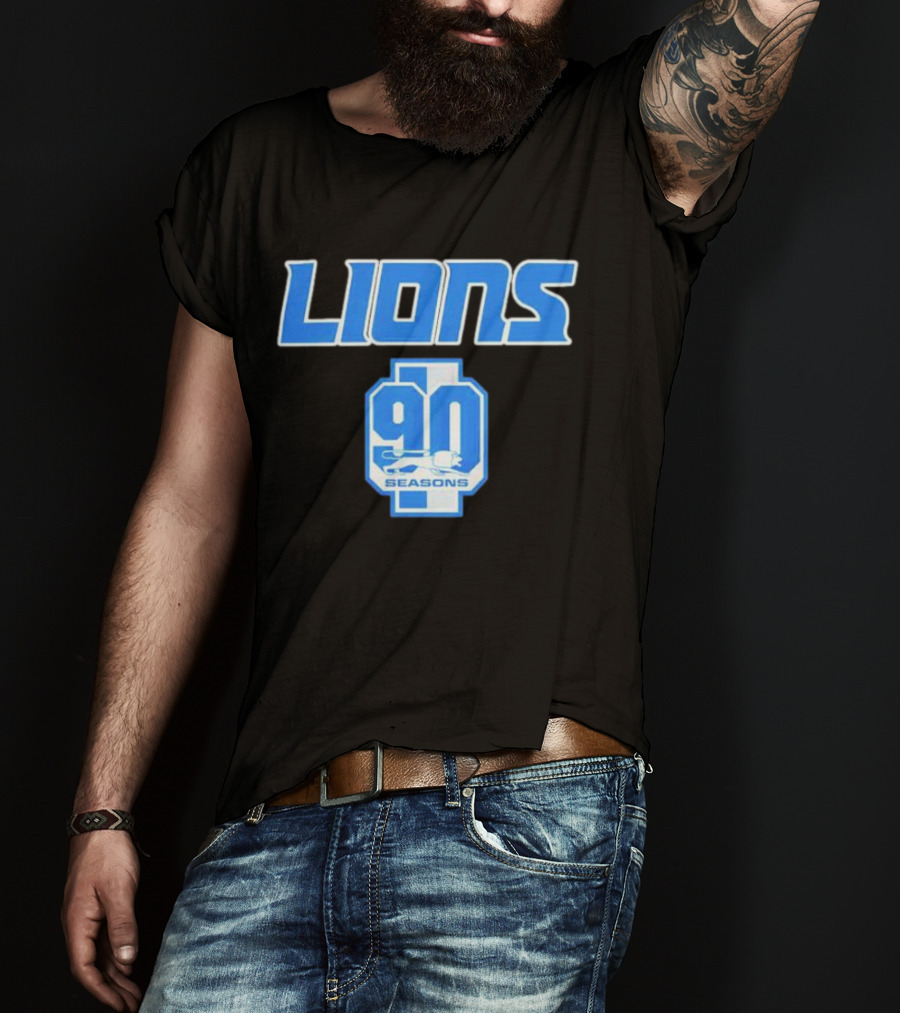 Lions 90 Seasons Celebrating Detroit Football Legacy T-Shirt