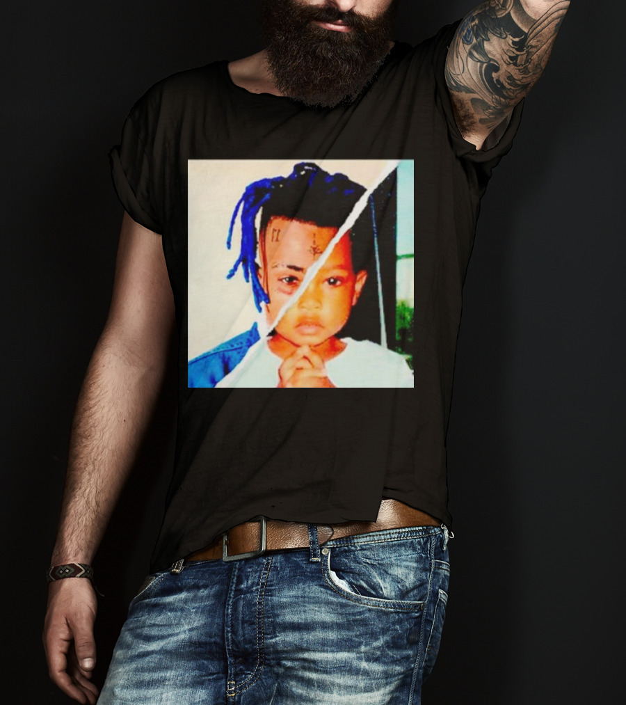 XXXTentacion Rapper Childhood And Adult Portrait Fusion T-Shirt