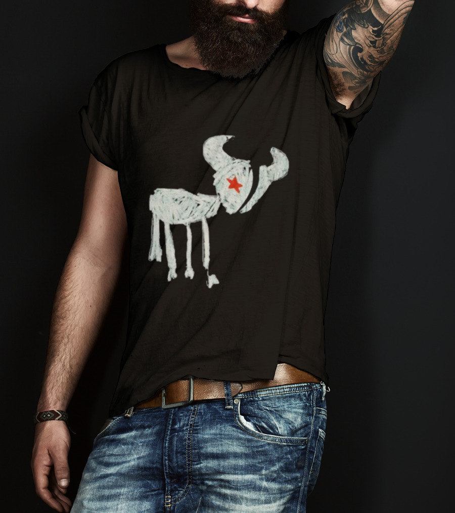 WeAreTexans Bull Design With Star For All Texans T-Shirt