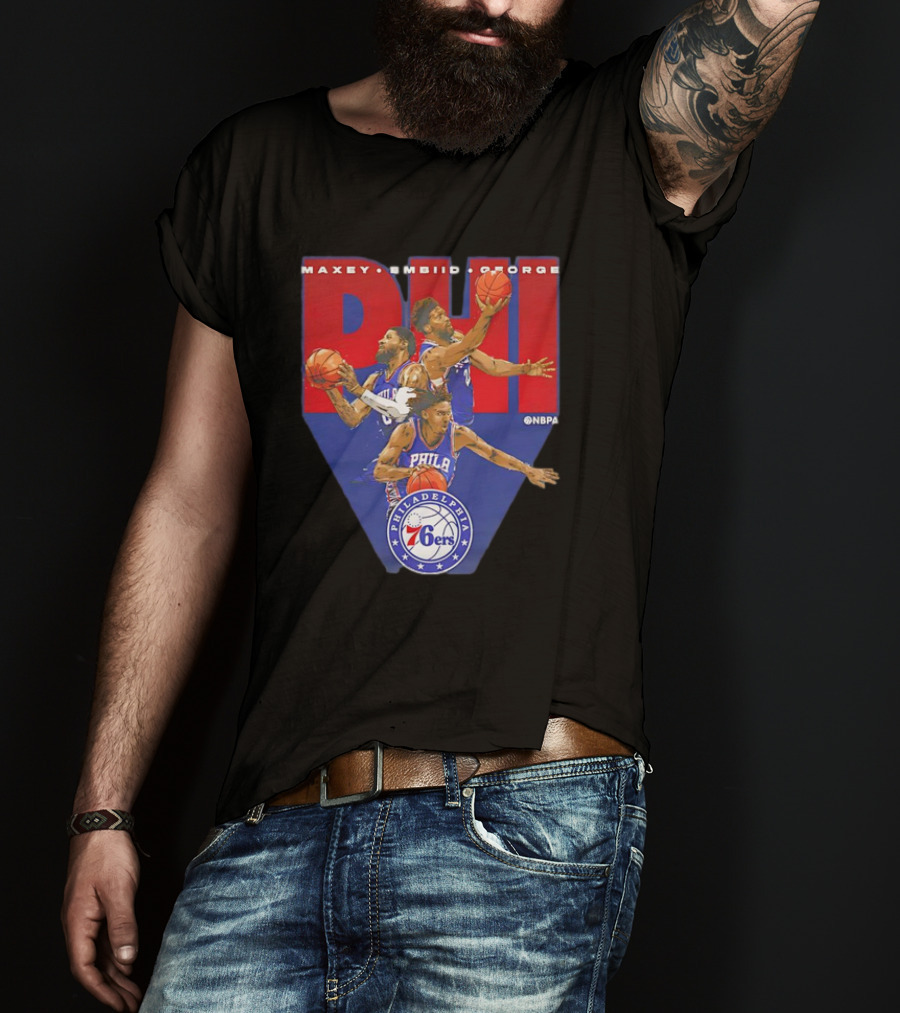 Maxey Embiid George PHI Philadelphia 76ers NBA Players T-Shirt