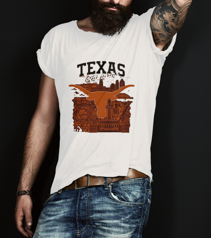 Texas Longhorns Burnt Orange City Skyline T-Shirt