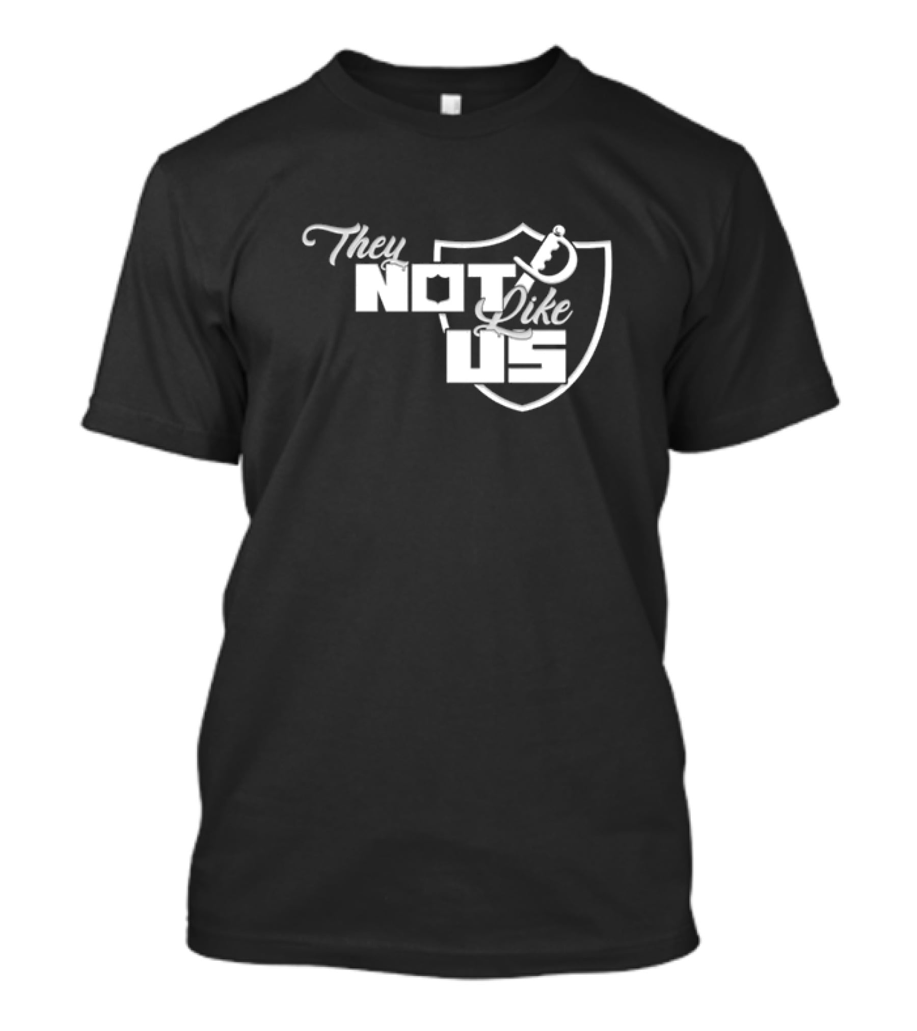 They Not Like Us Shield Logo Las Vegas Raiders T-Shirt