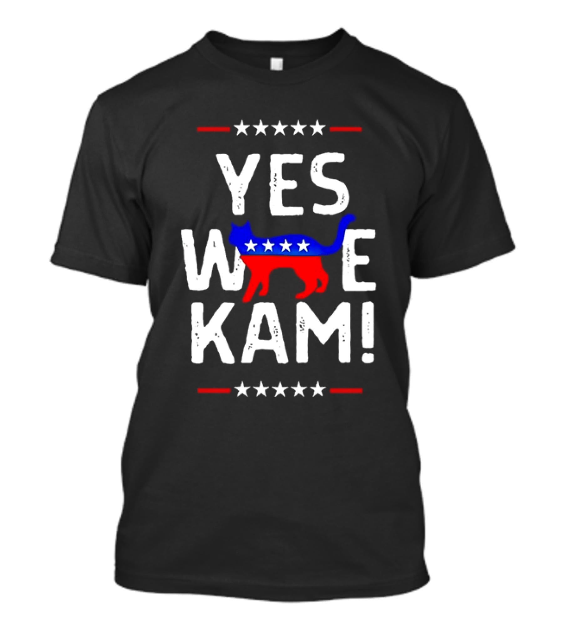 Yes We Kam Cat Print Patriotic T-Shirt
