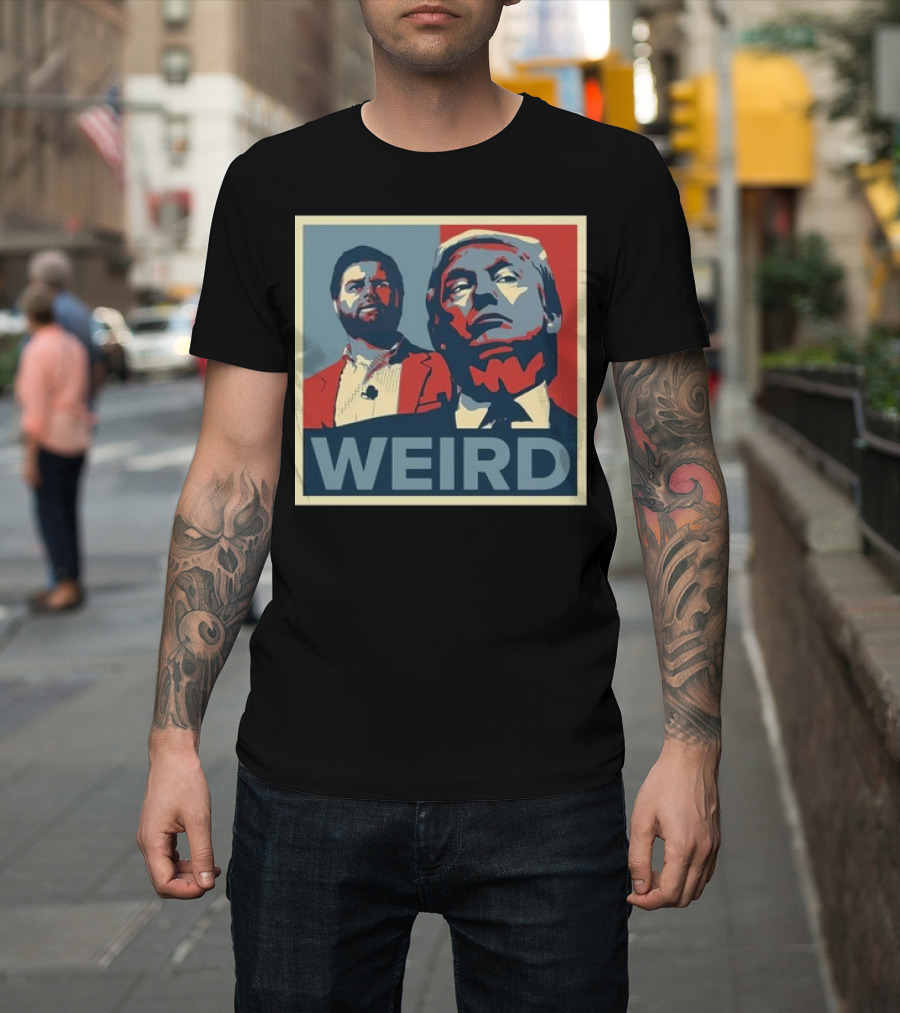 JD Vance Trump Weird Poster Style Face Image T-Shirt