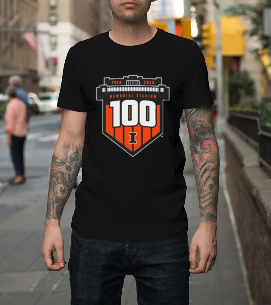 1924 2024 Memorial Stadium 100 Illinois Fighting Illini Football T-Shirt