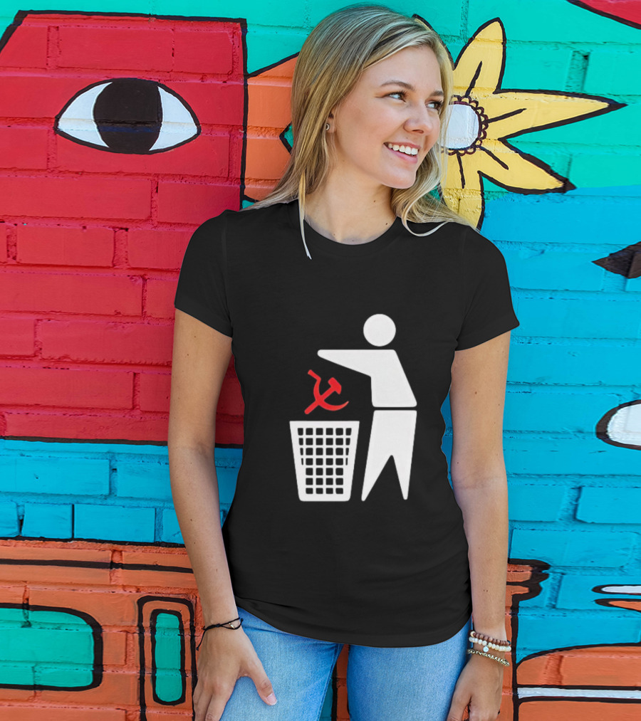 Communism Trash Can Hammer Sickle Disposal T-Shirt
