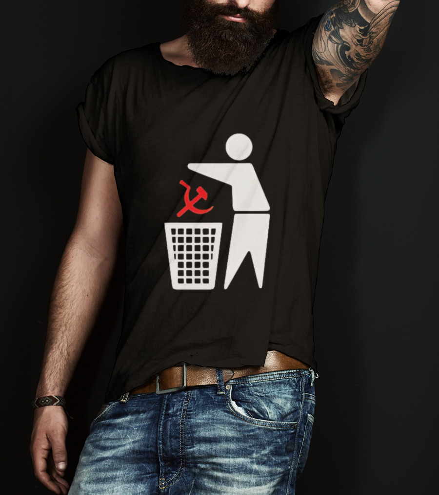 Communism Trash Can Hammer Sickle Disposal T-Shirt