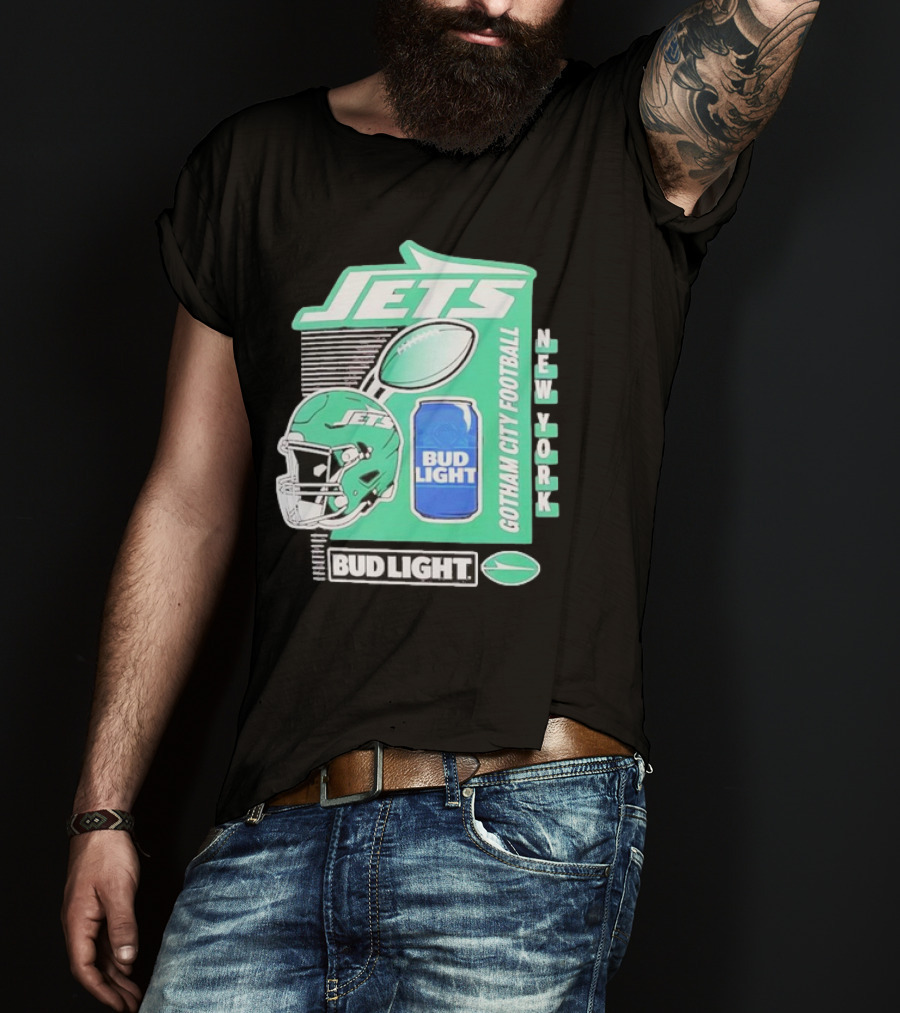 Jets New York Bud Light Gotham City Football T-Shirt
