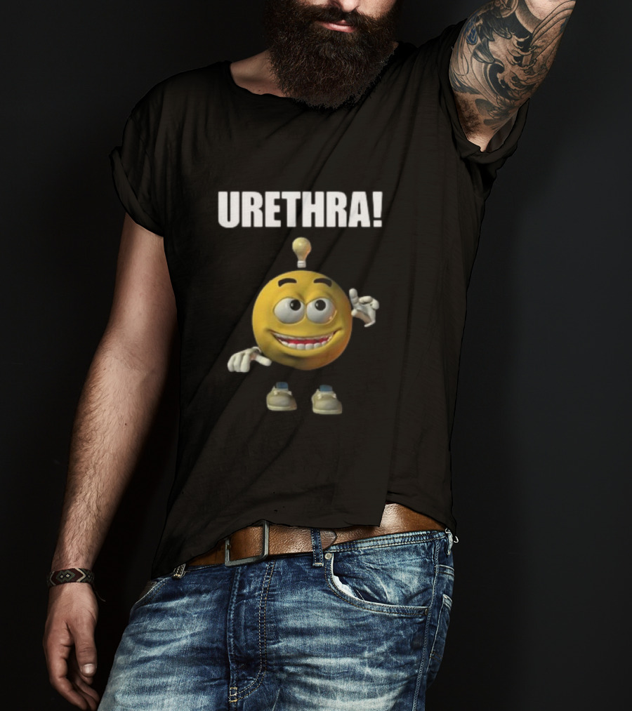 Cringey Tees Urethra Eureka Animated Smiley Light Bulb Idea T-Shirt