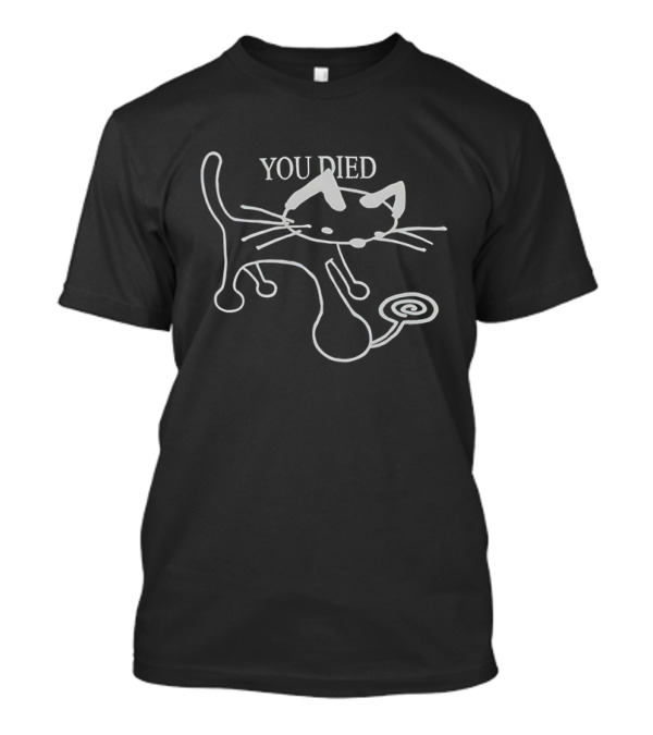 YOU DIED Cat Meme Dark Souls Humor T-Shirt