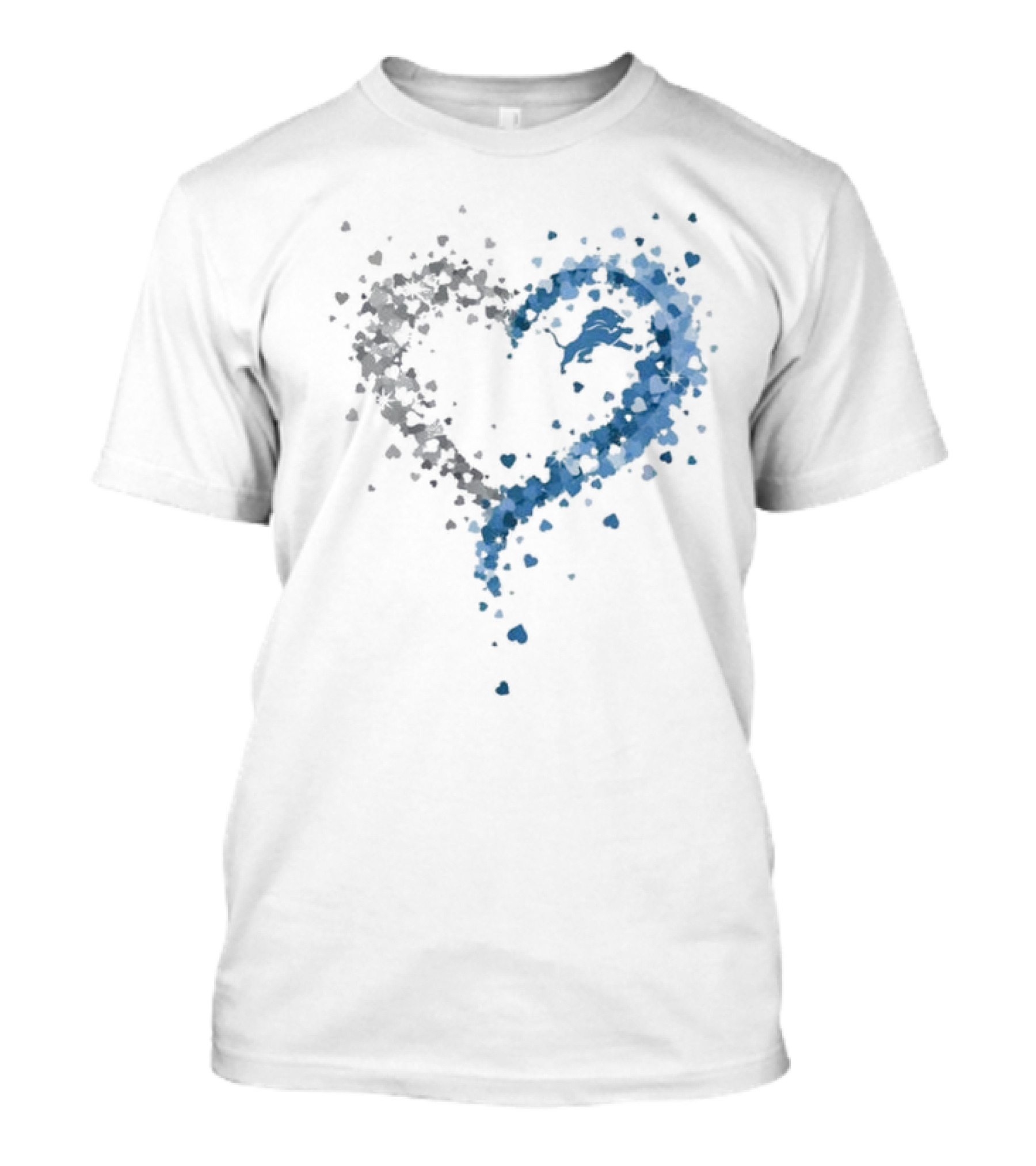 Passion Heart Detroit Lions Love Emblem T-Shirt