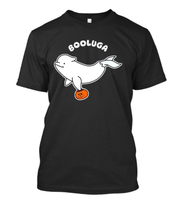 Booluga Halloween Whale Holding Pumpkin T-Shirt