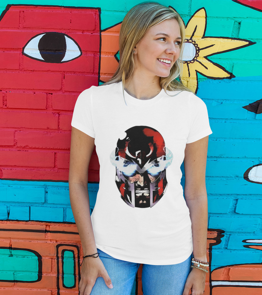 Rare Magneto Big Face Marvel Comic Villain Helmet Power T-Shirt