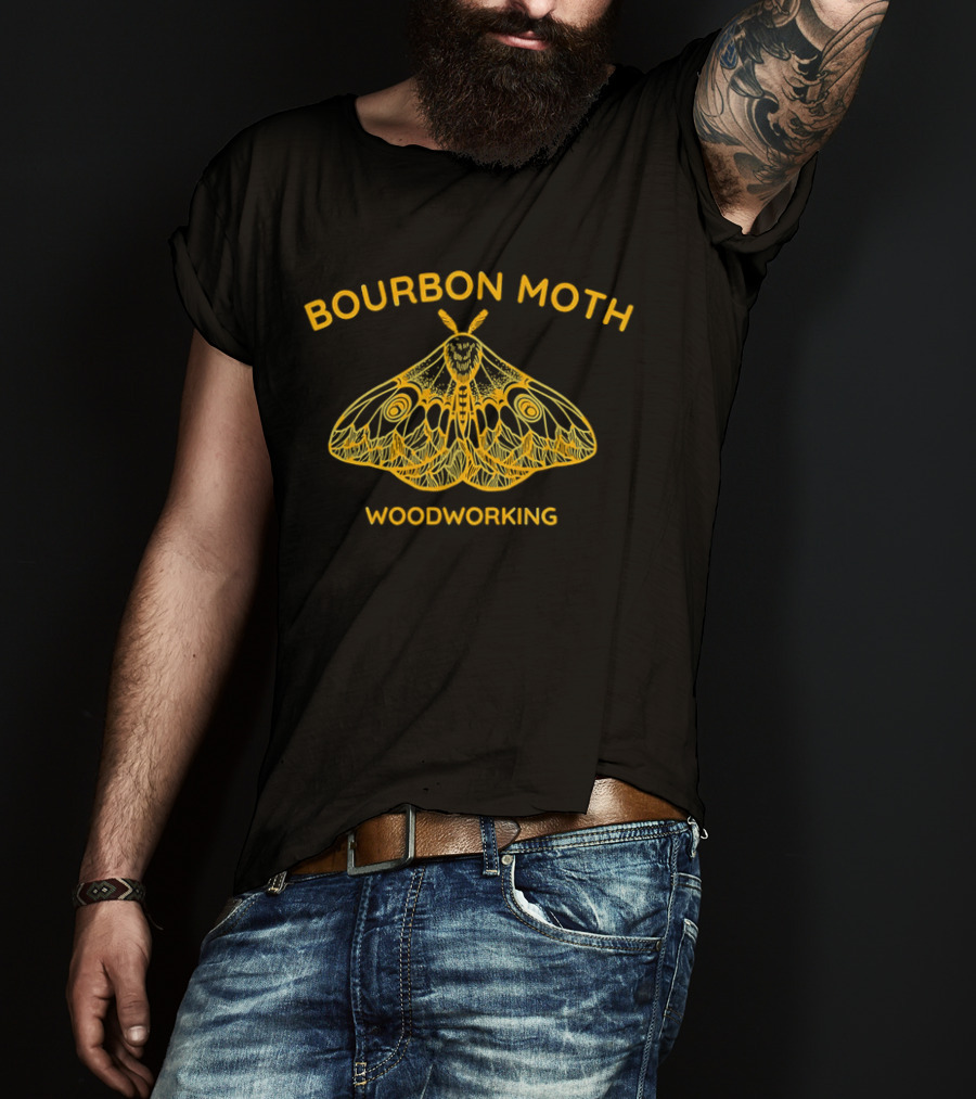 Bourbon Moth Woodworking Intricate Moth T-Shirt