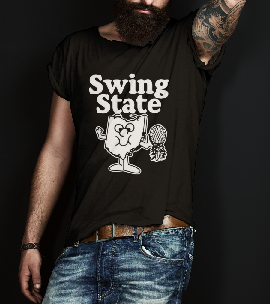 Ohio Swing State Cartoon Character With Bat And Ball T-Shirt