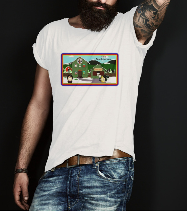 The Workhorses South Park Cartoon Snowy Neighborhood Scene T-Shirt