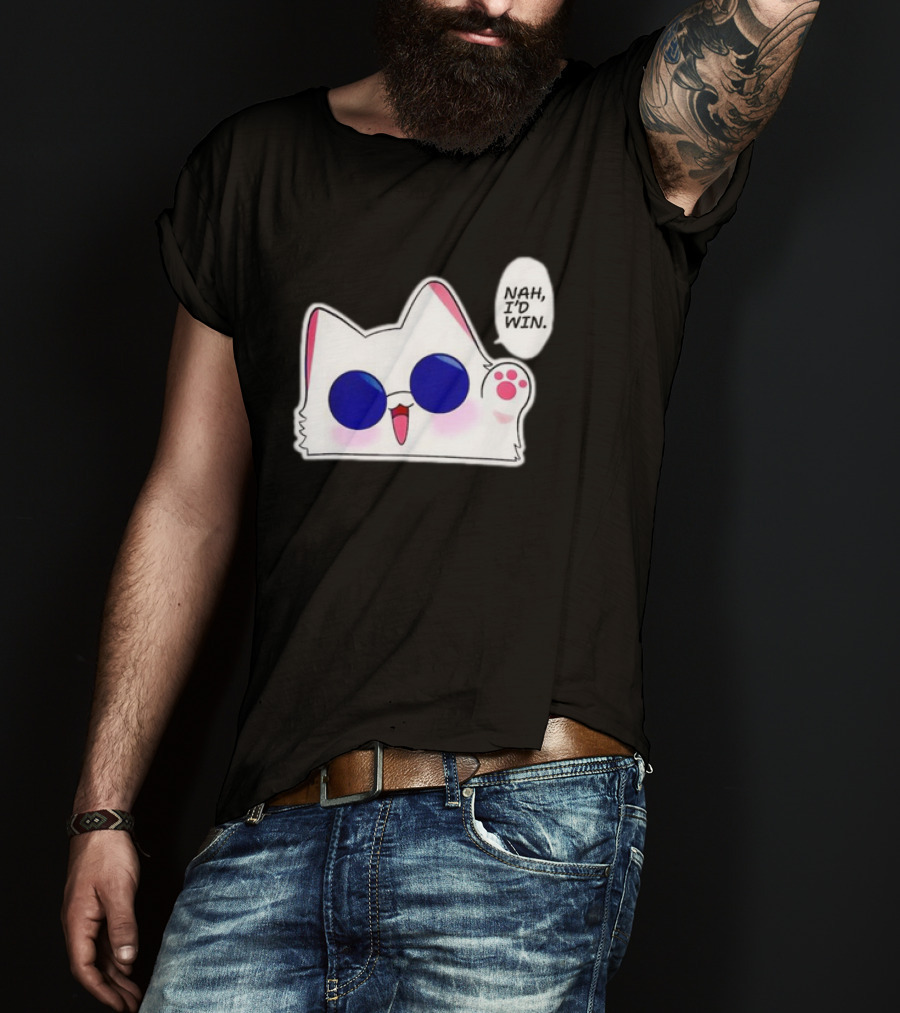Cute Funny Cat Anime Meme Nah I'd Win Gojo Cat T-Shirt