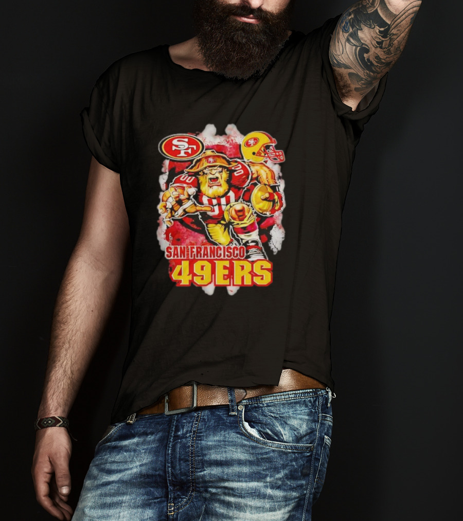 San Francisco 49ers NFL Fierce Lion Mascot Graphic For Fans T-Shirt