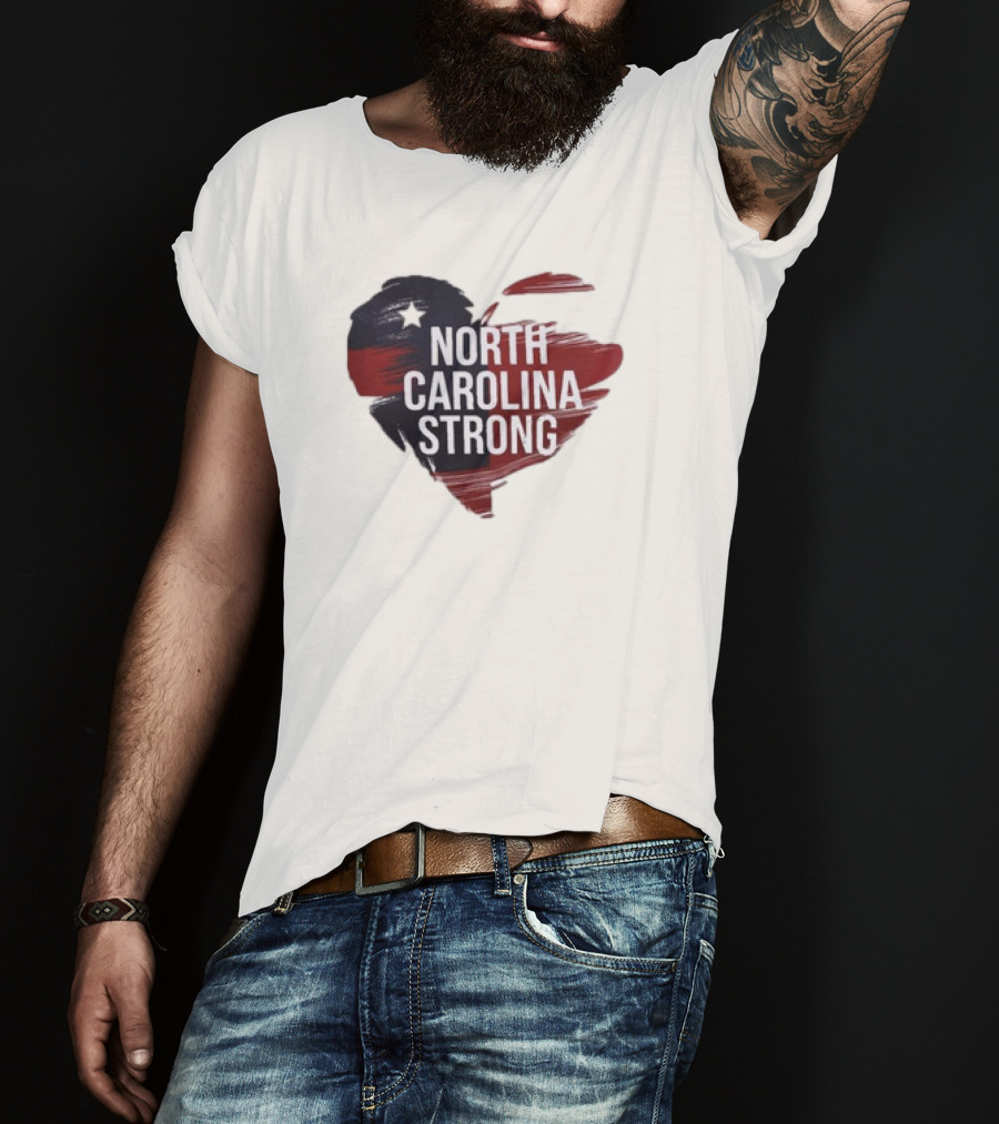 North Carolina Strong Heart Hurricane Helene T-Shirt