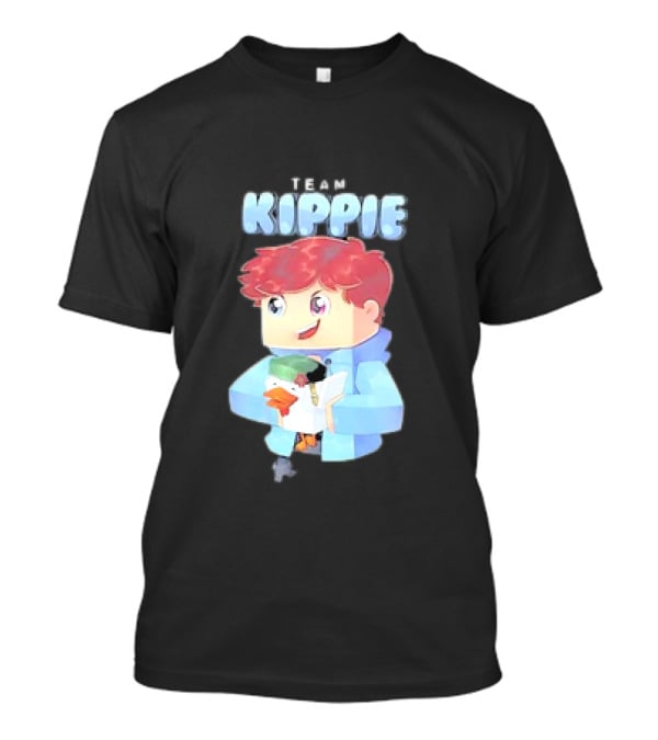 Team Kippie Cartoon Pixel Art Character With Pet Chicken T-Shirt