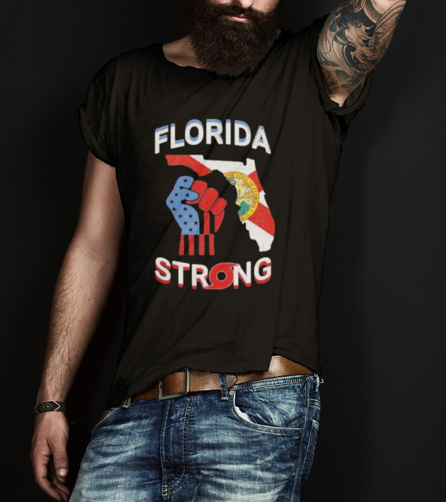 Florida Strong Pride Support Floridians State Flag Fist T-Shirt