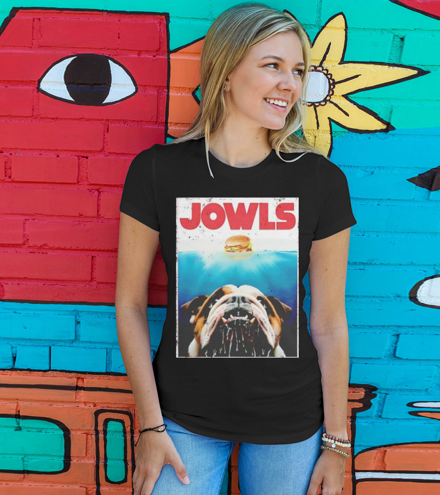 Jowls English Bulldog Burger Bully Dog Mom Dad T-Shirt