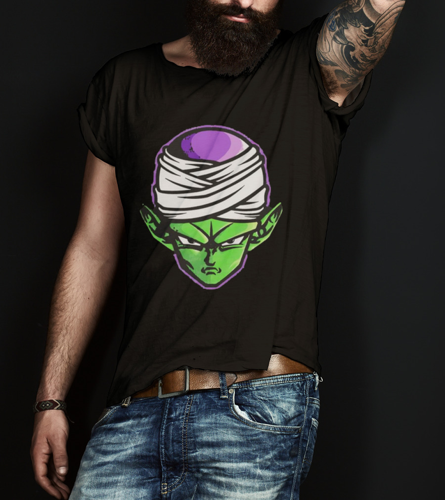 Piccolo Dragon Ball Z Green Face Turban Anime Character T-Shirt