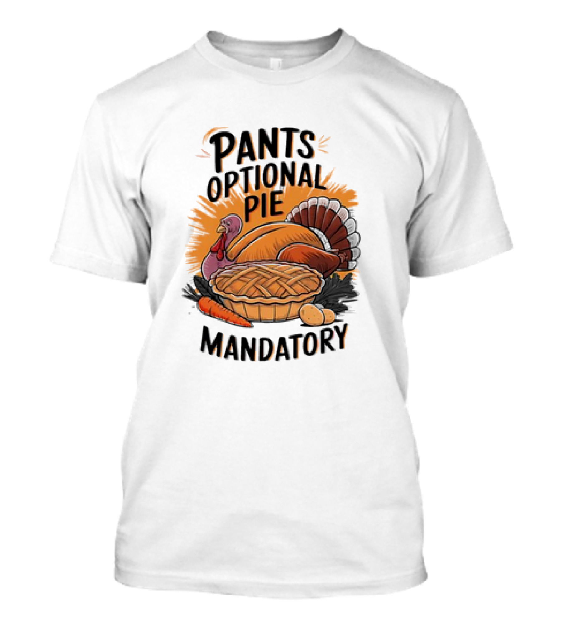 Pants Optional Pie Mandatory Thanksgiving Turkey And Pie T-Shirt