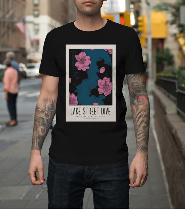 Shirt: Lake Street Dive Oct 10-12, 2024 The Eastern Atlanta Georgia Pink Floral T-Shirt Lake Street Dive Oct 10-12, 2024 The Eastern Atlanta Georgia Pink Floral T-Shirt
