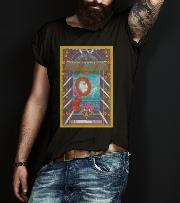 Thee Marloes Sailing Away Japan 2024 Tour Poster Mt. Fuji Psychedelic T-Shirt