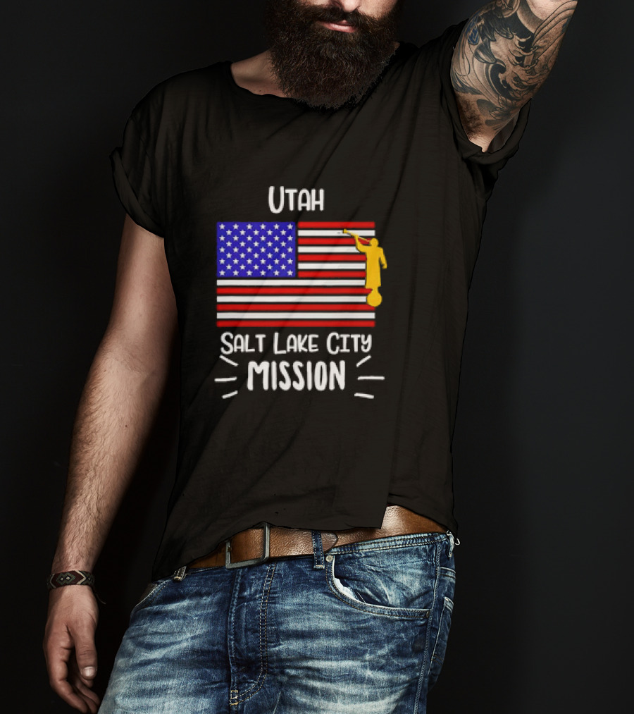 Utah Salt Lake City Mission US Flag Mormon LDS Missionary T-Shirt