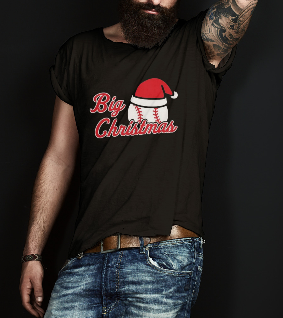 Cleveland Big Christmas Baseball Santa Hat T-Shirt