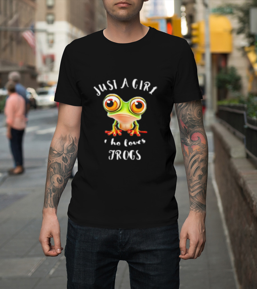 Just a Girl Who Loves Frogs Red Eyed Tree Frog Meme T-Shirt