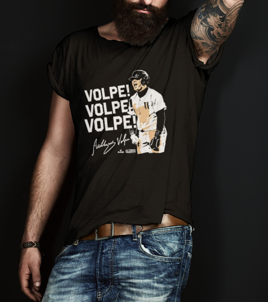 VOLPE VOLPE VOLPE New York Yankees Anthony Volpe Signature Clutch Player T-Shirt