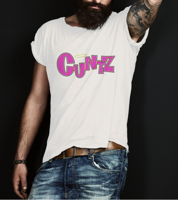 Cuntz Pink Cartoon Style Text With Halo T-Shirt