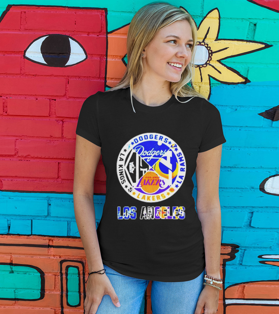 Dodgers Rams Lakers Kings Los Angeles City Sports T-Shirt