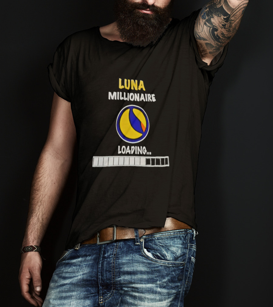 Luna Millionaire Loading Cryptocurrency Symbol Progress Bar T-Shirt