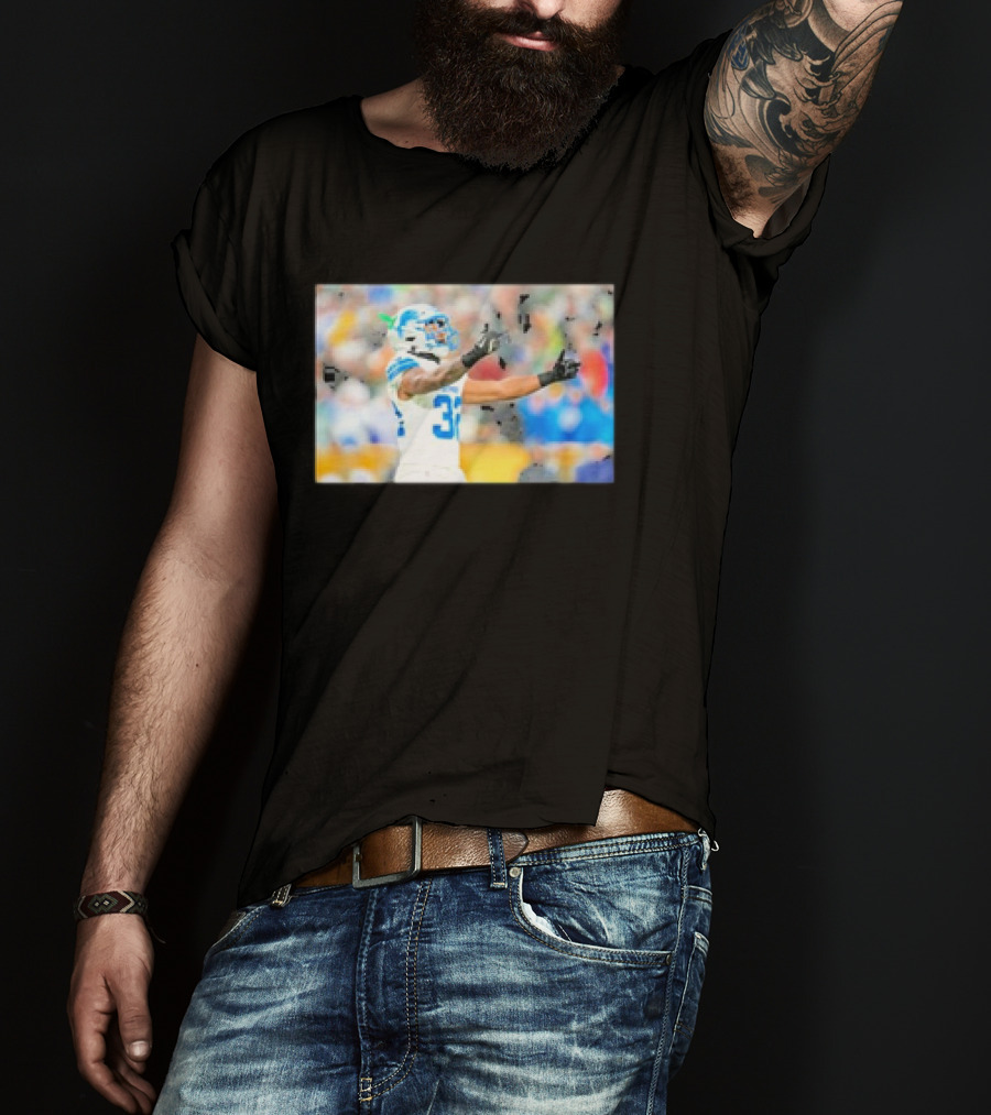 Lions Brian Branch Gesture Iconic Football Action T-Shirt