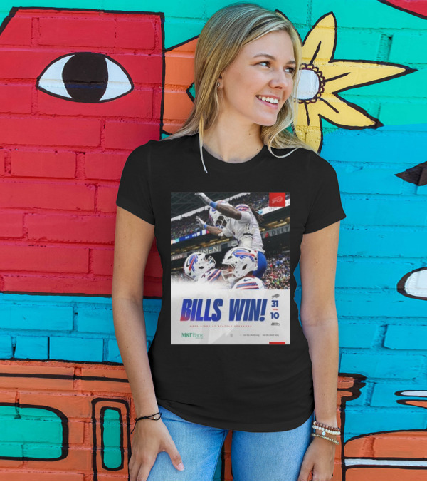 BILLS WIN 31-10 Final Score Week Eight At Seattle Seahawks NFL T-Shirt