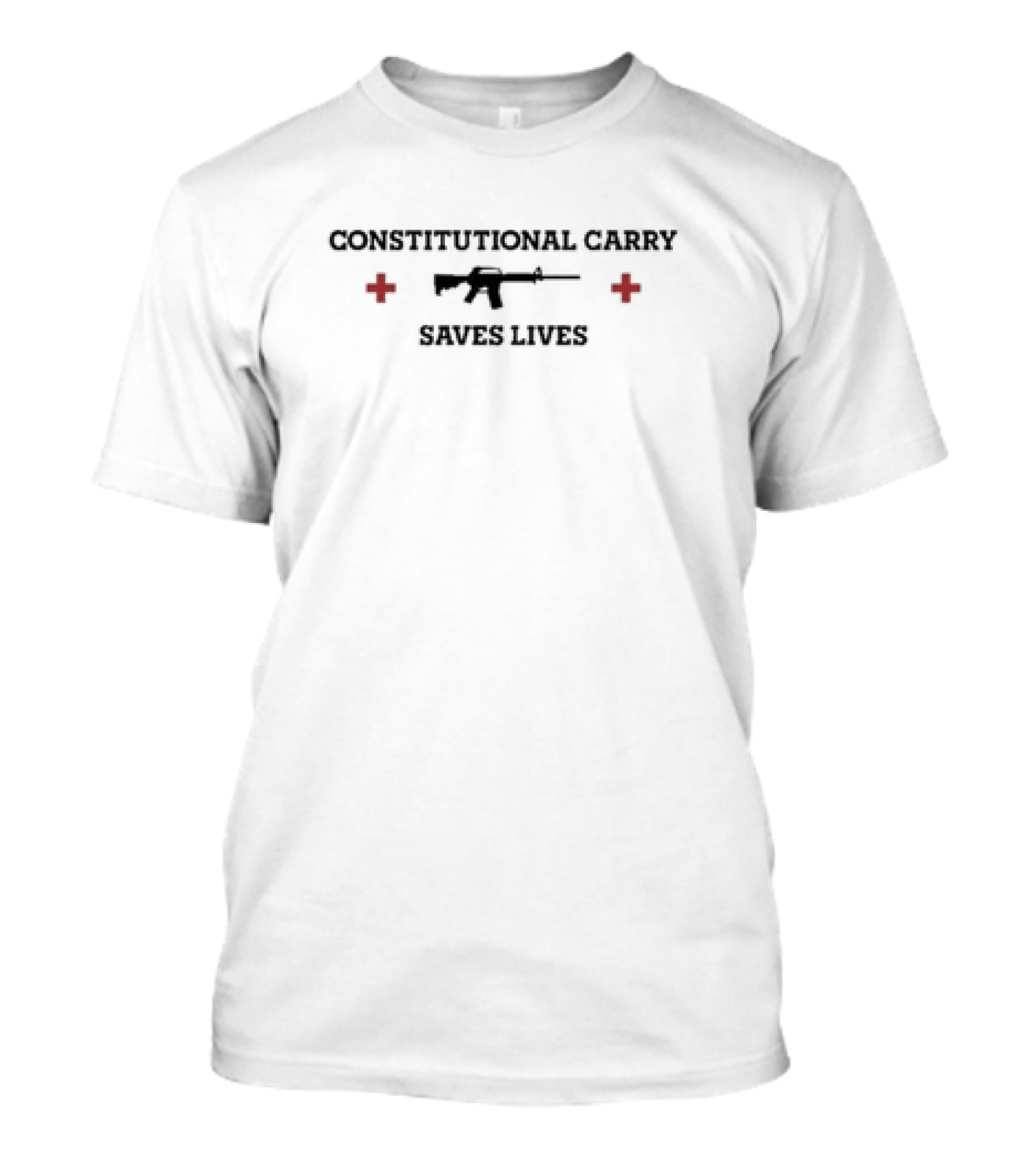 Constitutional Carry Saves Lives Rifle Graphic Plus Signs T-Shirt