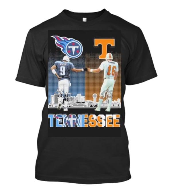 Tennessee Titans Steve McNair Peyton Manning Volunteers Skyline T-Shirt