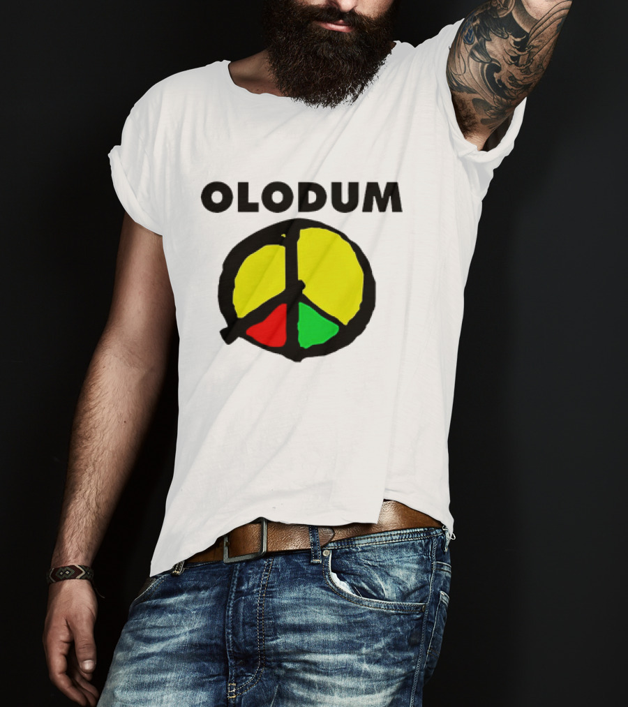 Olodum Peace Symbol With Red Yellow Green Segments T-Shirt