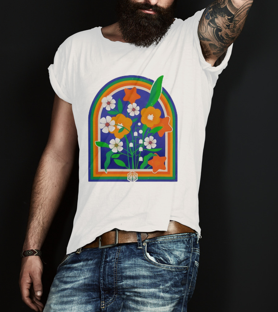 Critical Role Hope Blooms Floral Design Rainbow Border Blossoms T-Shirt