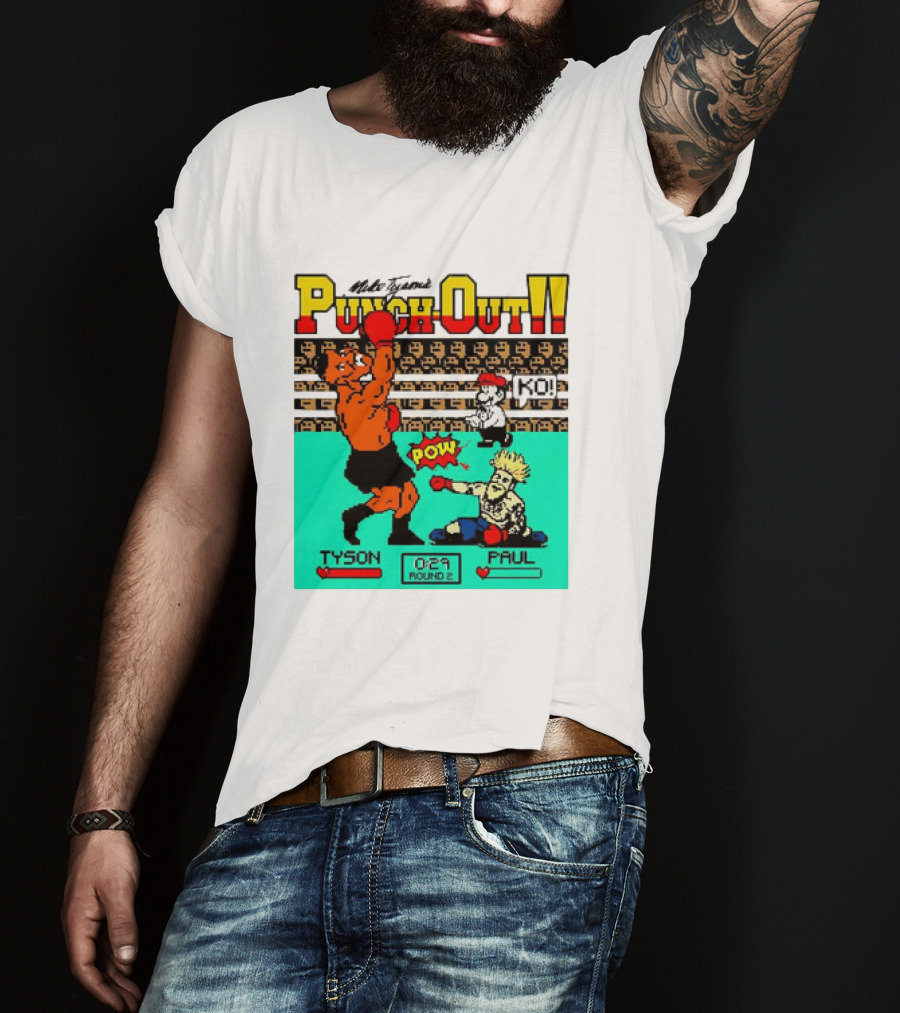Mike Tyson’s Punch-Out KO Tyson POW Paul Round 2 Retro Game Boxing Match T-Shirt
