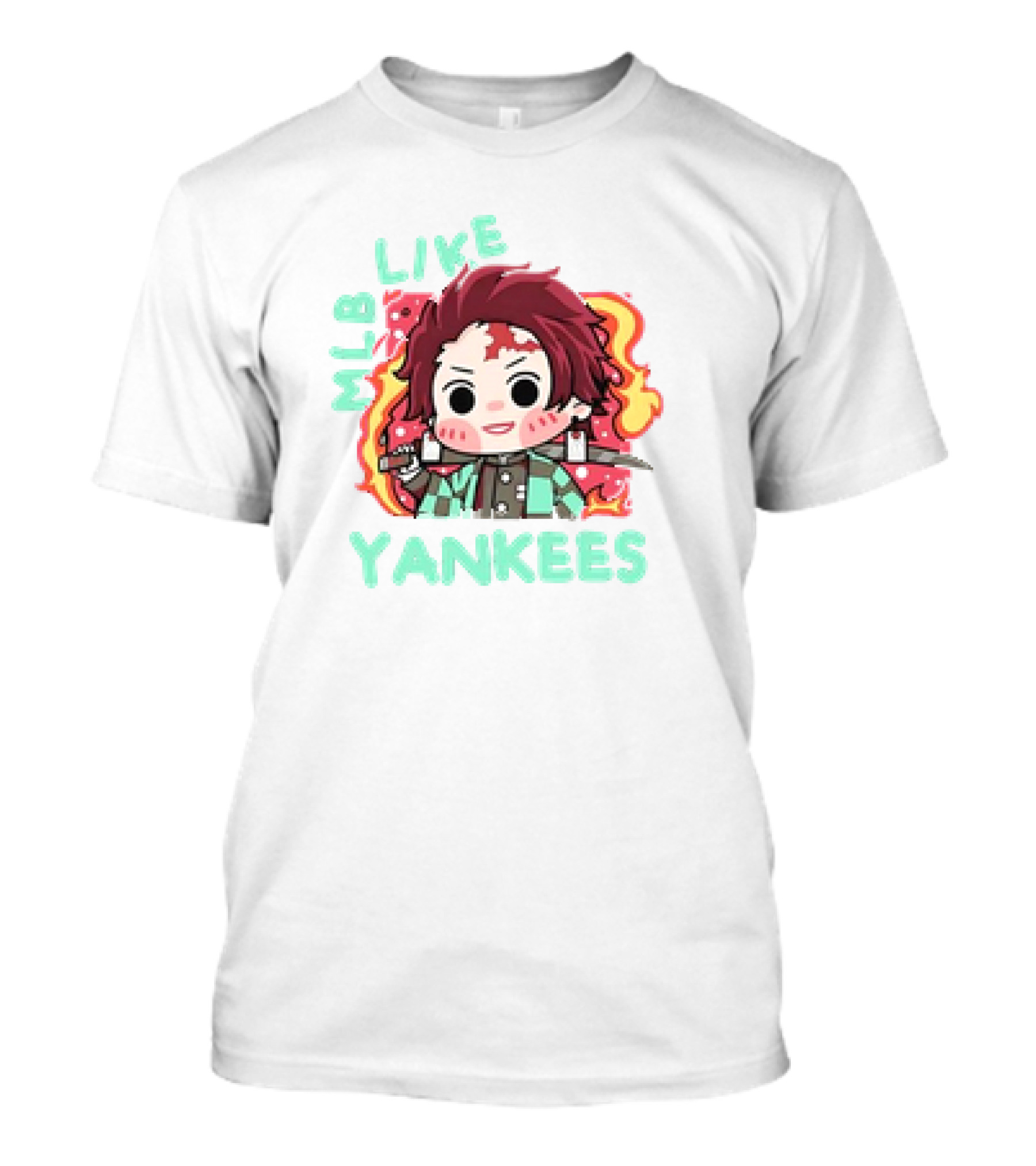 MLB Like Yankees Anime Demon Slayer Tanjiro T-Shirt