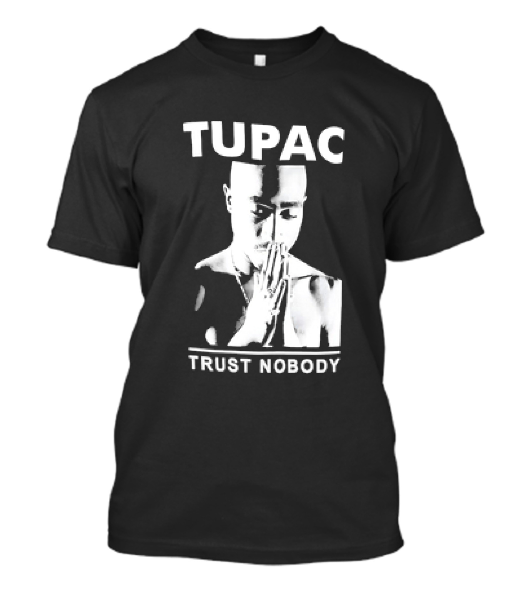 Tupac Trust Nobody Black And White Praying Hands T-Shirt