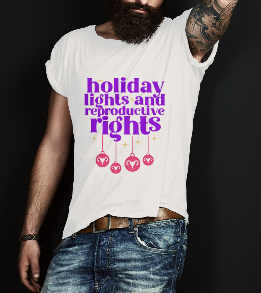 Holiday Lights And Reproductive Rights Ornaments With Symbols T-Shirt