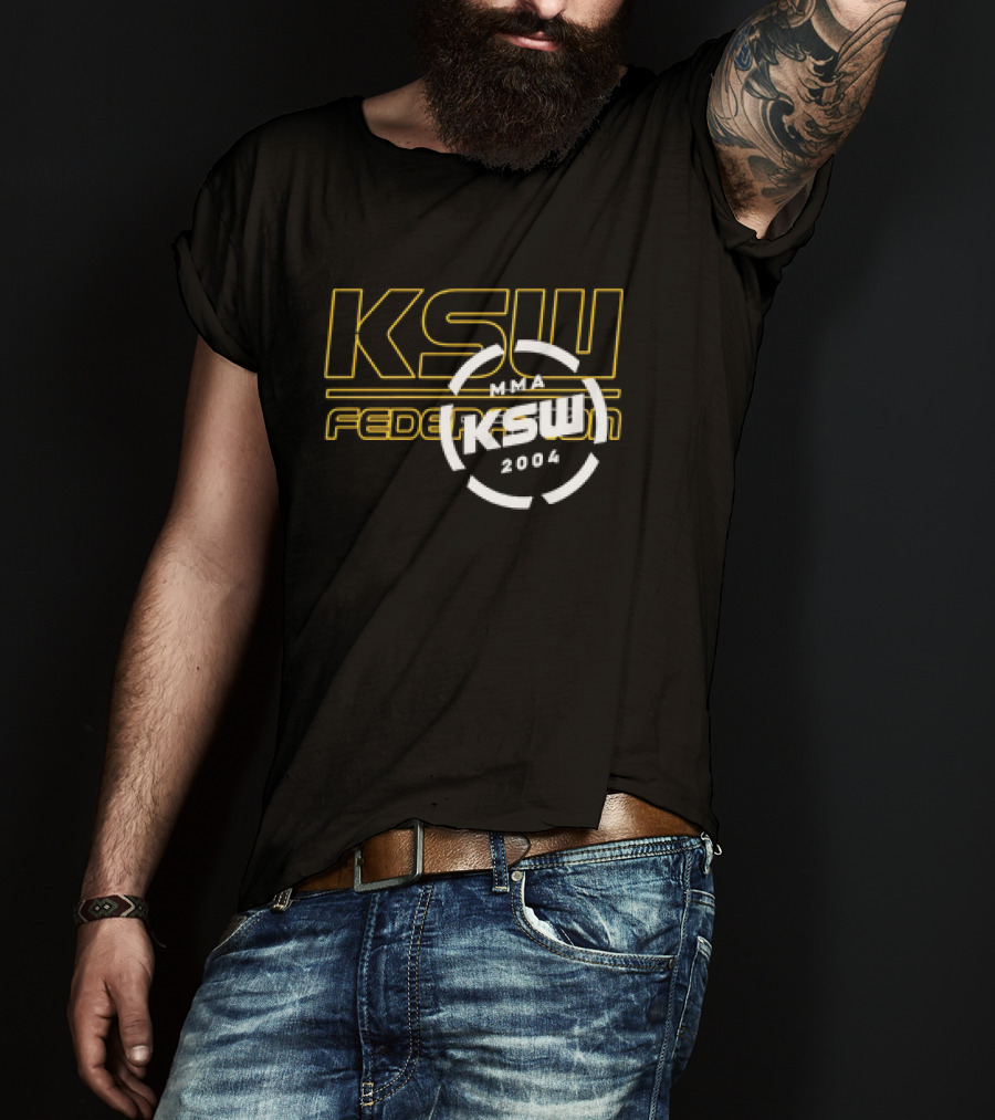 KSW Federation MMA 2004 Logo Black Yellow T-Shirt