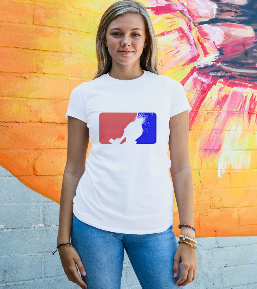 David Major League Shooting Silhouette Red Blue Funny T-Shirt